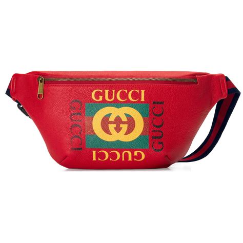 gucci print leather belt bag red|Gucci belt bag original.